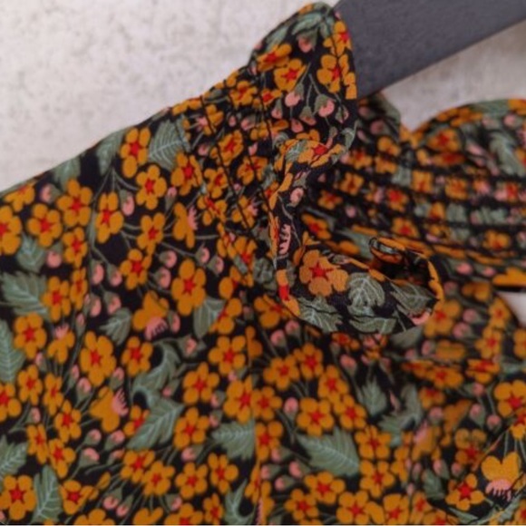 Monki Women's Midi Dress L orange Yellow floral A-Line 🌻 - Picture 4 of 4